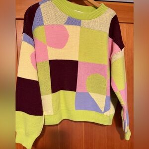 Topshop Multicolor Geometric Sweater